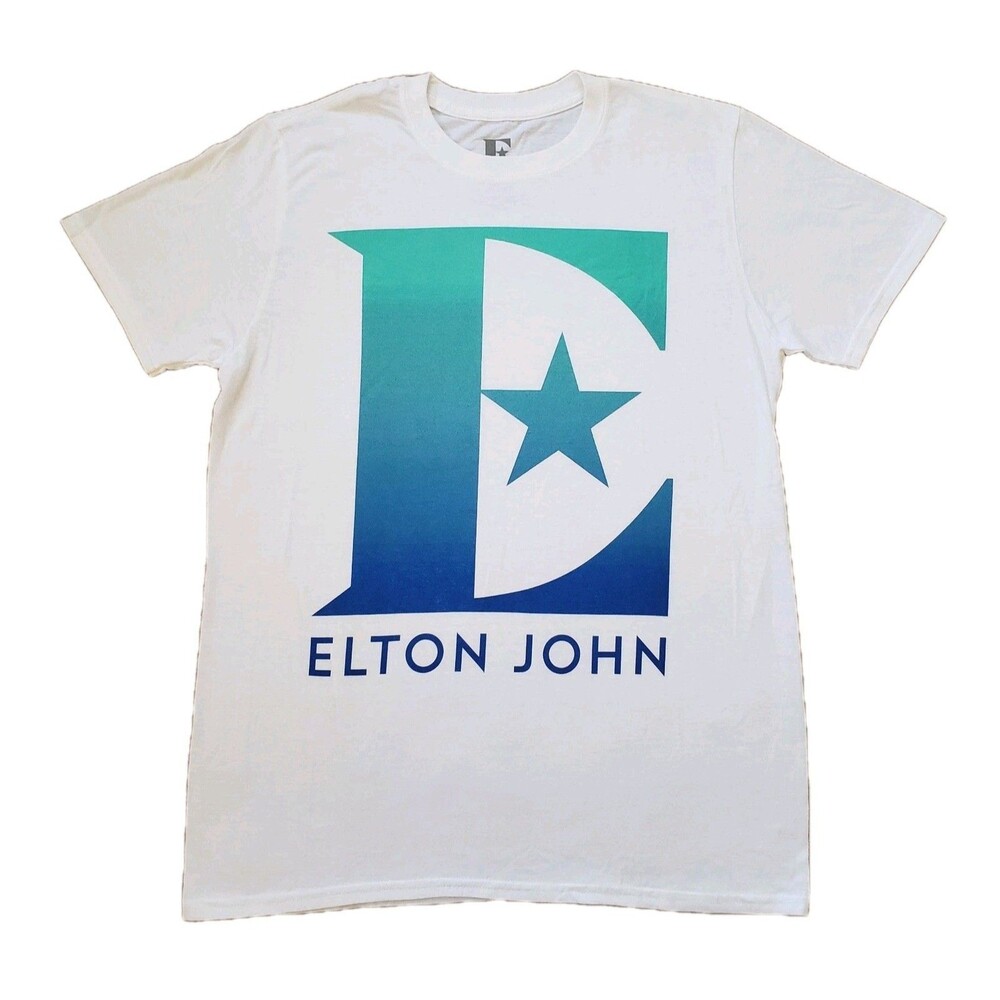 2018 Elton John Farewell Yellow Brick Road Tour Sz Medium Mens White Double Side